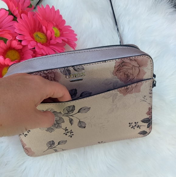 RARE Guess Rose Gold Floral Mini Campos Crossbody Bag - Picture 4 of 16